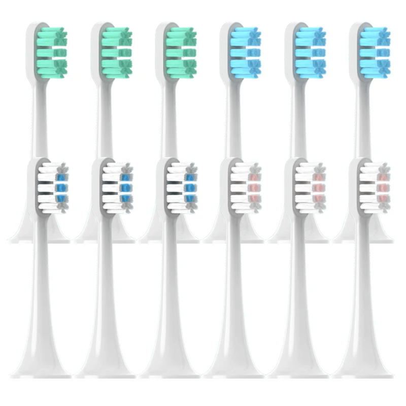 Replacement Brush Heads for Xiaomi Mijia T300/T500/T700 Sonic Electric Toothbrush Soft Bristle Nozzles with Caps Vacuum 10pcs toothbrush heads replaceable brush heads