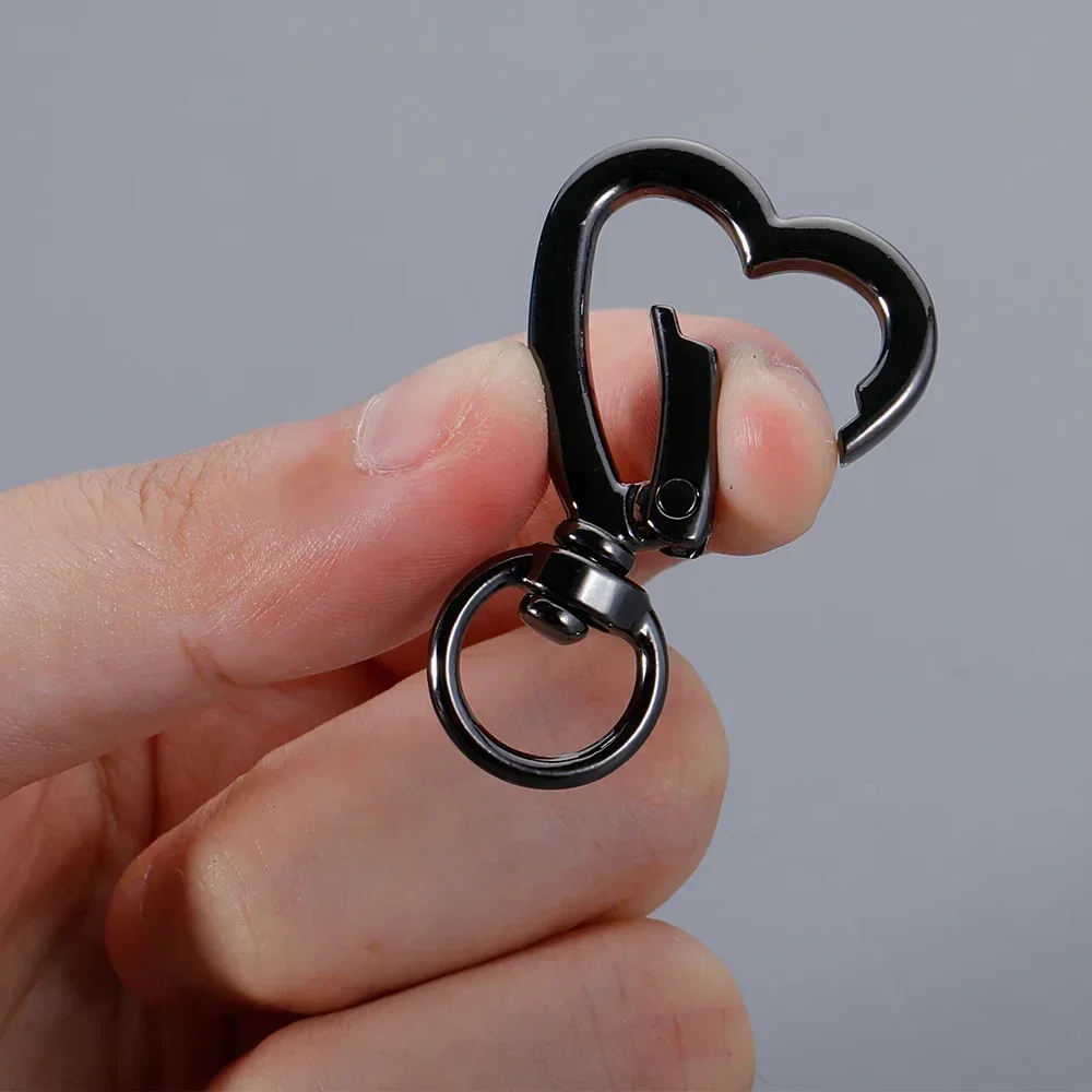 100pcs Swivel Lobster Claw Clasp Keychains Heart Metal Key Holder Fob for Handbag Purse Keyring Yourself Making Supplies