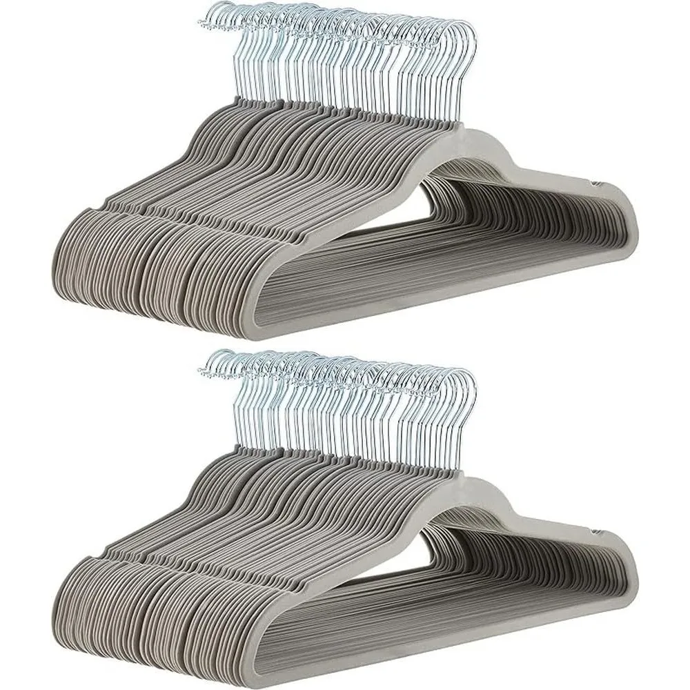 

Slim Velvet Clothes Hangers 100 Pack Non-Slip Shirts Suit Pants Dresses Garments Closet Storage & Organization