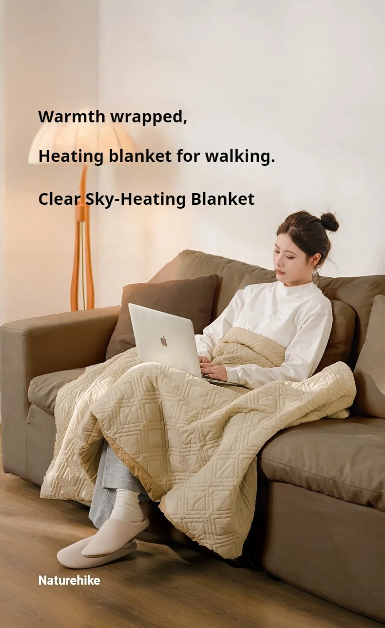 Naturehike Heated Blanket Outdoor Wearable Warm Shawl Camping Electric Portable Sleeping Quilt USB Charging Winter Thickening