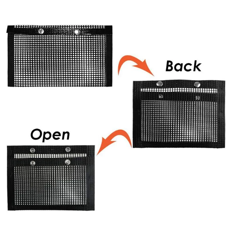Bbq Grill Mesh Bag, Non-Stick Bbq Grill Bag Reusable and Easy To Clean Non-Stick Grid Bag with Brush