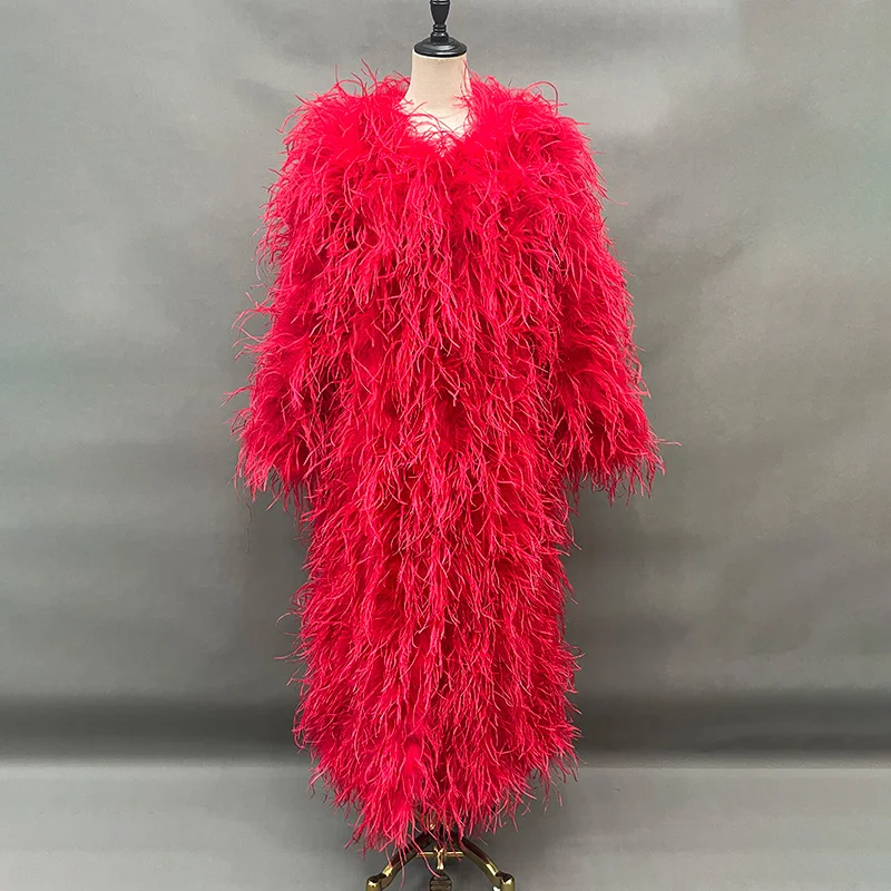 【新品タグ付】deres/feather long coat Access Fashion | Long coat with feathers