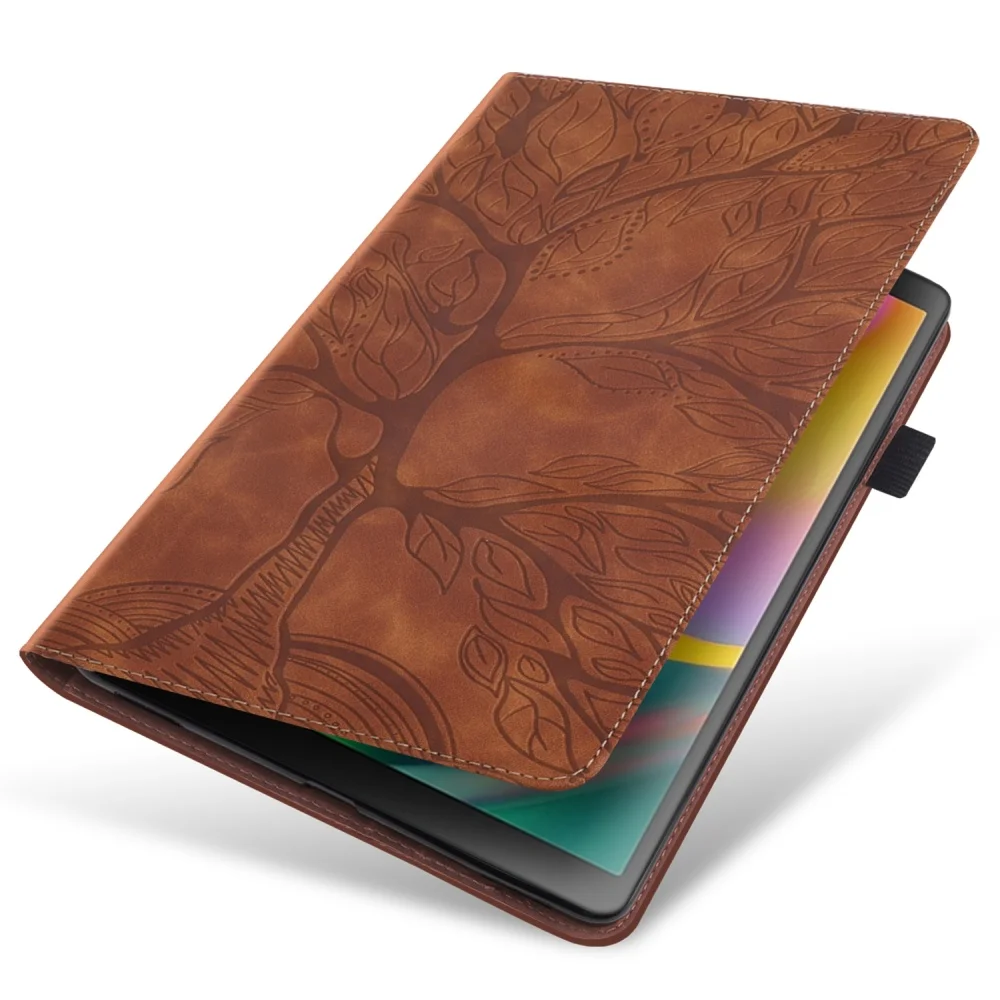 Embossed Tree Flip Wallet Stand Tablet Case Cover