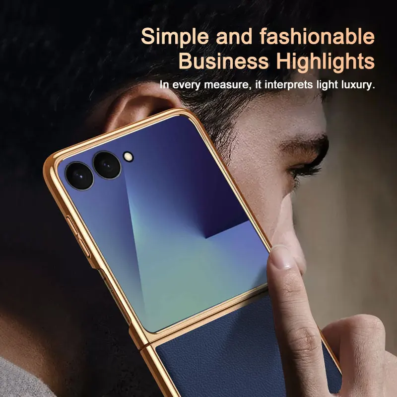 Luxury PU Leather Skin Plating Slim Protective Back Cover
