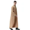 Men Dubai Saudi Arabic Thobe Kaftan Abaya Long Sleeve Robe Thoub Daffah Dishdasha Muslim Dress Eid Jubba Ramadan Islamic Clothes