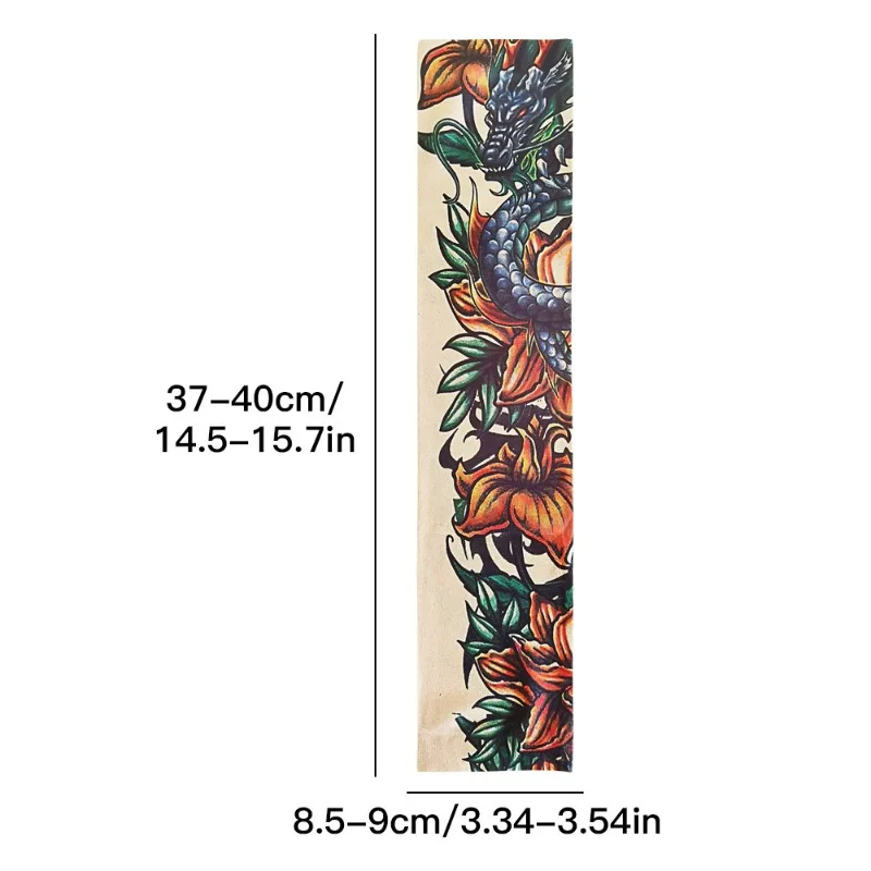 Flower Arm Tattoo Sleeve, Cycling Sports Sun Protection and UV Protection Tattoo Sleeve