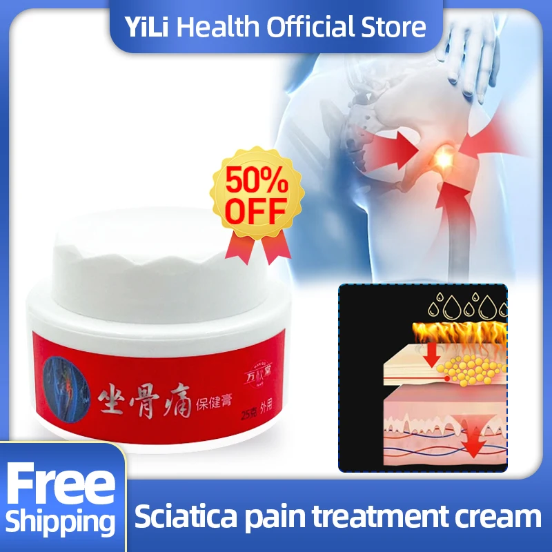 

Sciatica Nerve Pain Relief Cream Low Back Hip Joint Pain Treatment Muscle Lumbar Disc Piriformis Syndrome Sciatic Medicine 25g