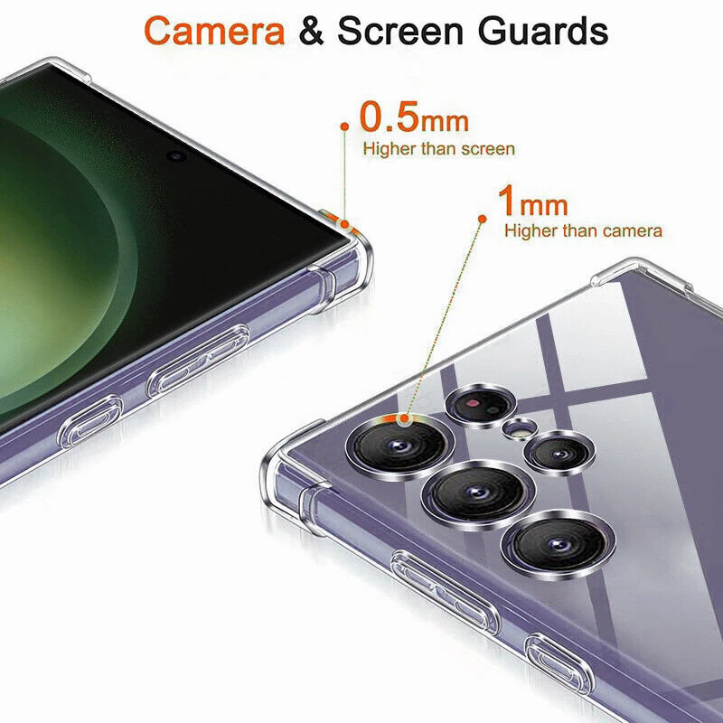 Clear Silicone Phone Case For Samsung Galaxy S24 Ultra S25 S23 S22 S21 FE Plus A53 A34 A54 5G Shockproof Bumper Soft Back Cover 4