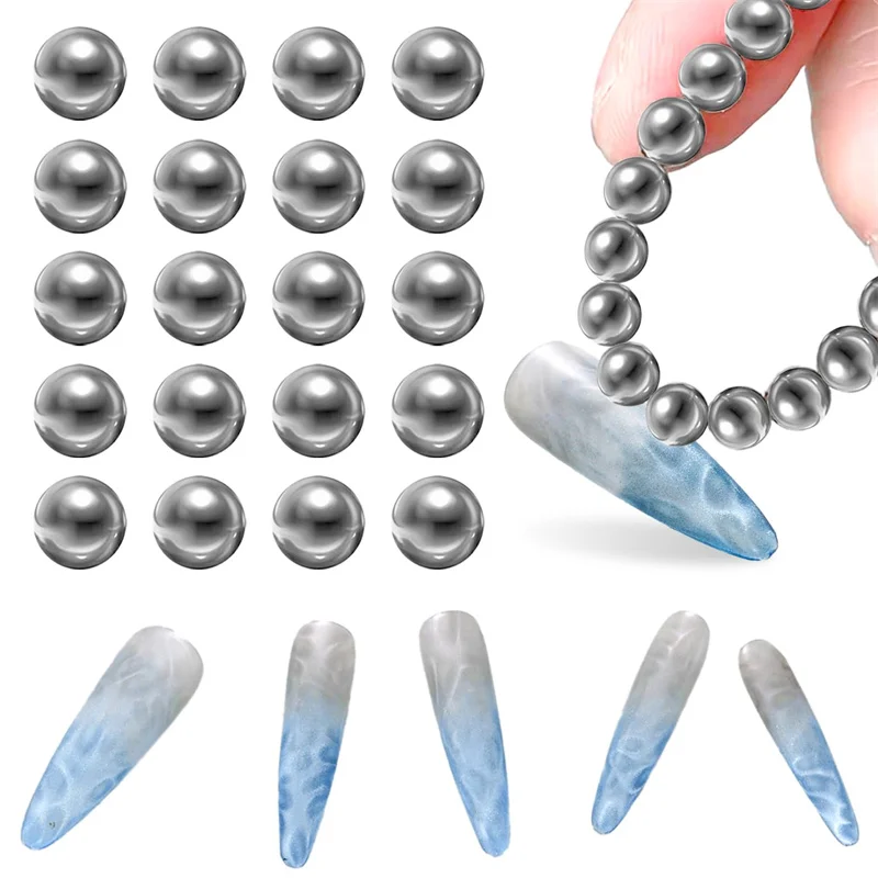 20Pcs Nail Magnet Beads Water Ripple Pattern Designs Ball Cat Eye Magnet Nail Art Cat Eye For Nails Gel Magnetic Tools