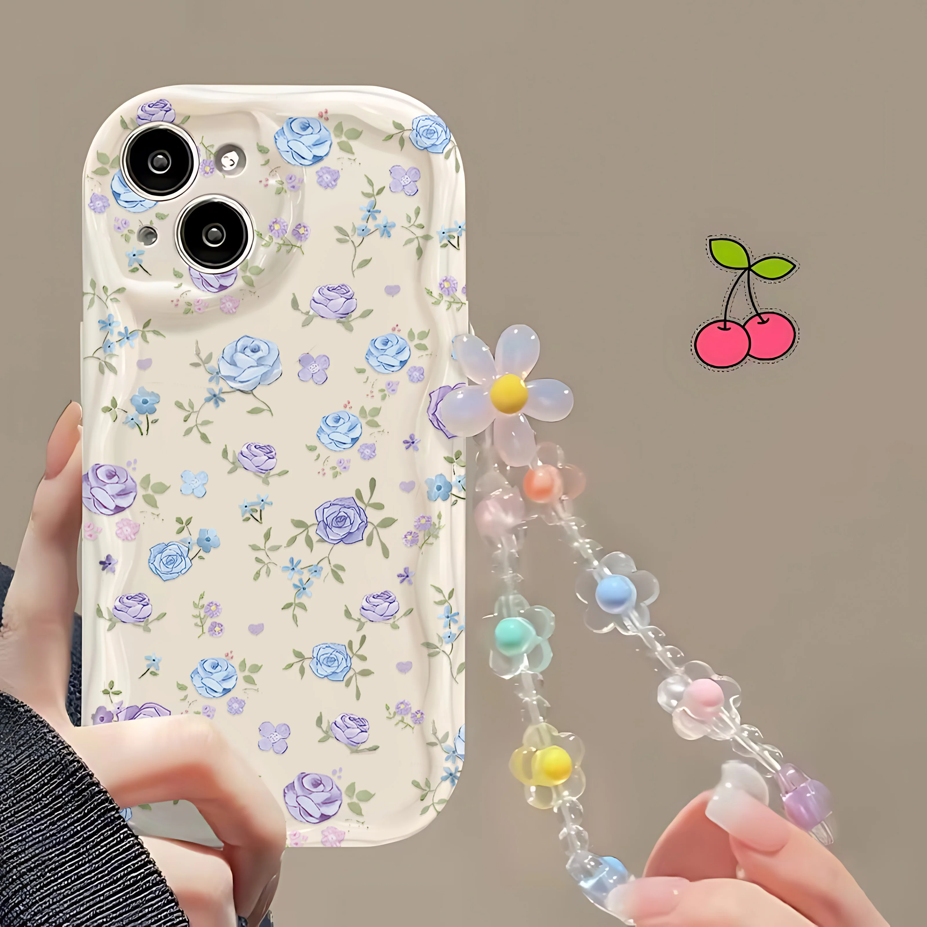 Chic Floral & Bracelet Design Phone Case - Stylish Protective Back Cover