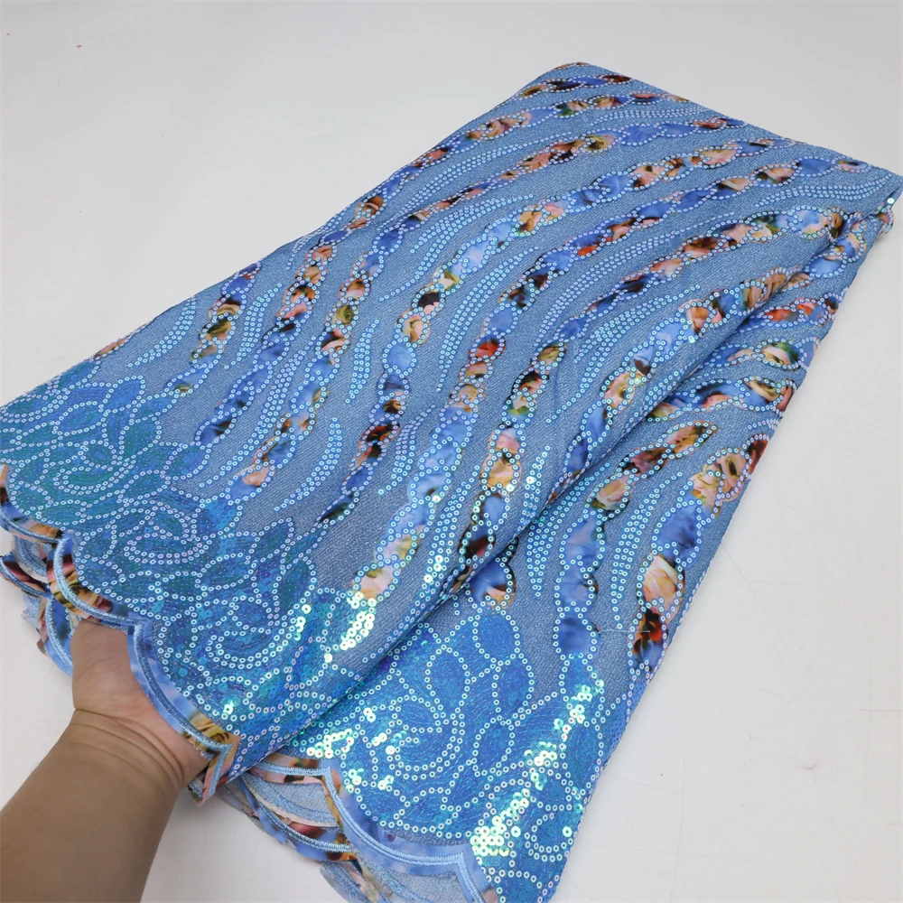 African Sequins Lace Fabric Nigerian Net Tulle Lace Fabrics Embroidery French Sequence Fabric tulle fabric sequins jacquard lace fabric cotton voile lace fabric lace trim fabric brocade lace fabric