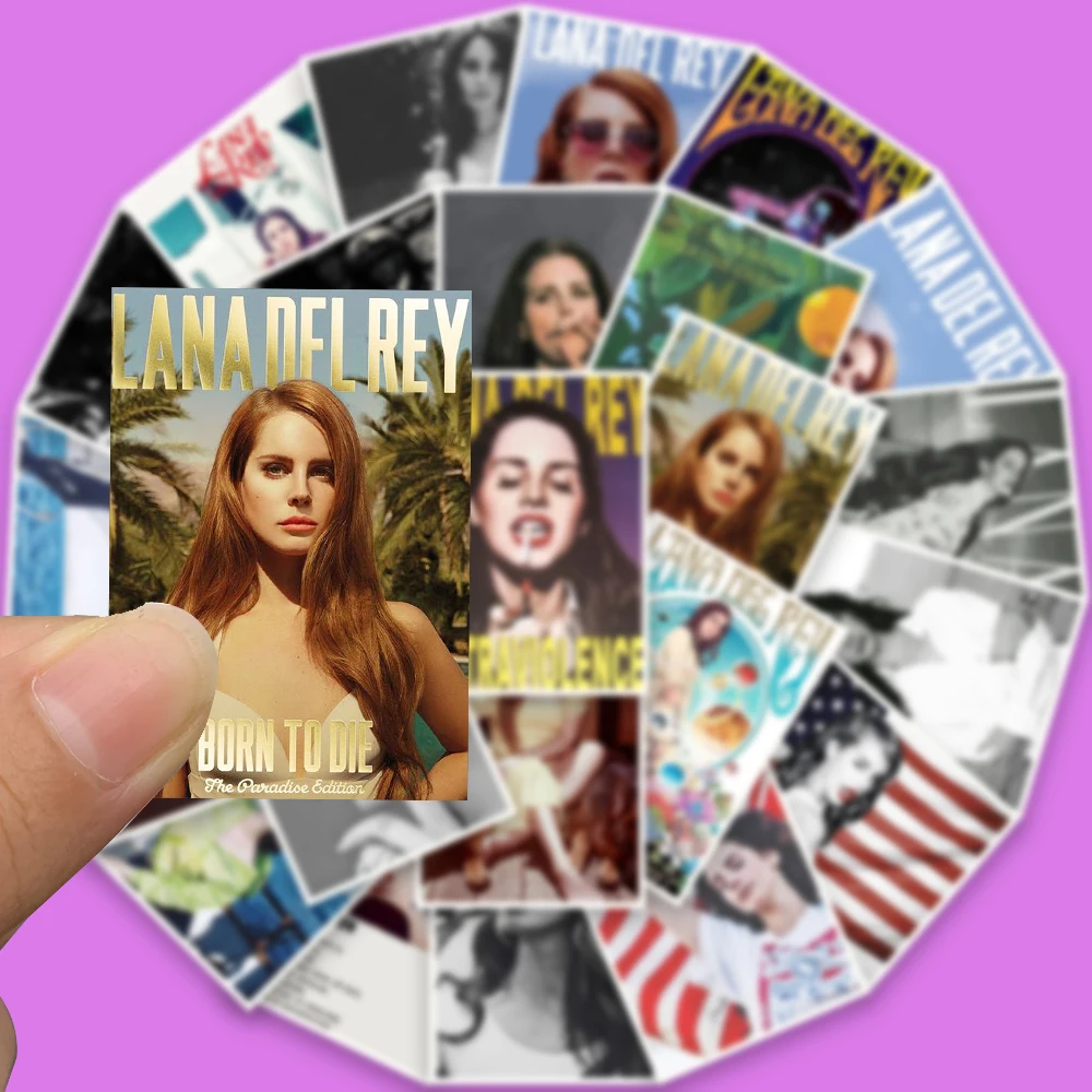 Lana Del Rey Posters Sticker Laptop Waterproof Skateboard Cafe Vintage Fridge Decals 25PCS