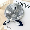 1pcs 70cm Striped Geometric Pattern Silk Scarf for Women Imitation Silk Fresh and Versatile Headwear Clothing Square Scarf 3