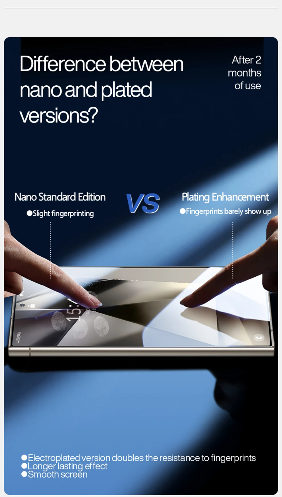 SmartDevil HD gehärtetes Glas für Samsung S25 Ultra S24 Vollbildschutz für Galaxy S24 Plus Anti-Fingerabdruck – Detail 3