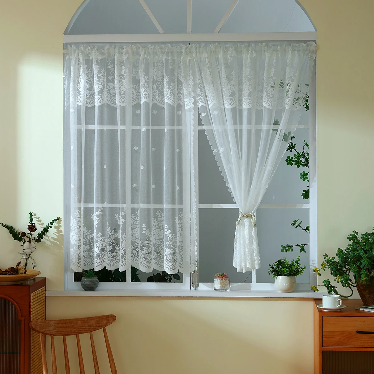 1pc Window Curtain For Kitchen Door And Cabinet