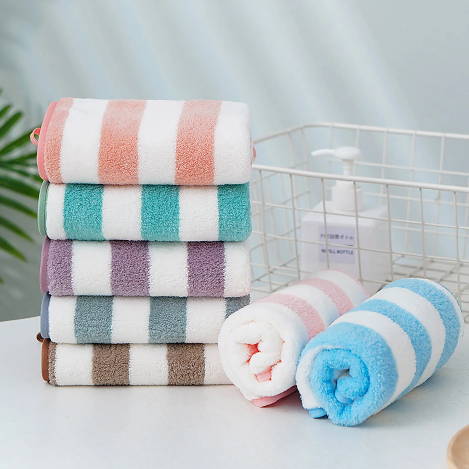 Petites essuie-mains rayées pour adultes et enfants, super absorbantes,  douces, protection de la peau, fournitures de cuisine