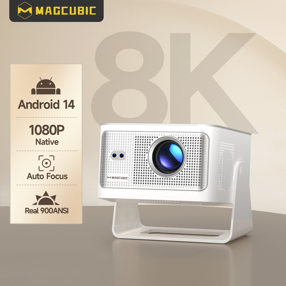 Magcubic Auto Focus Android 14 projector Native 1080P 900ANSI 8K Wifi6 BT5.4 HY350MAX Allwinner H726 Home Cinema Projector HY300