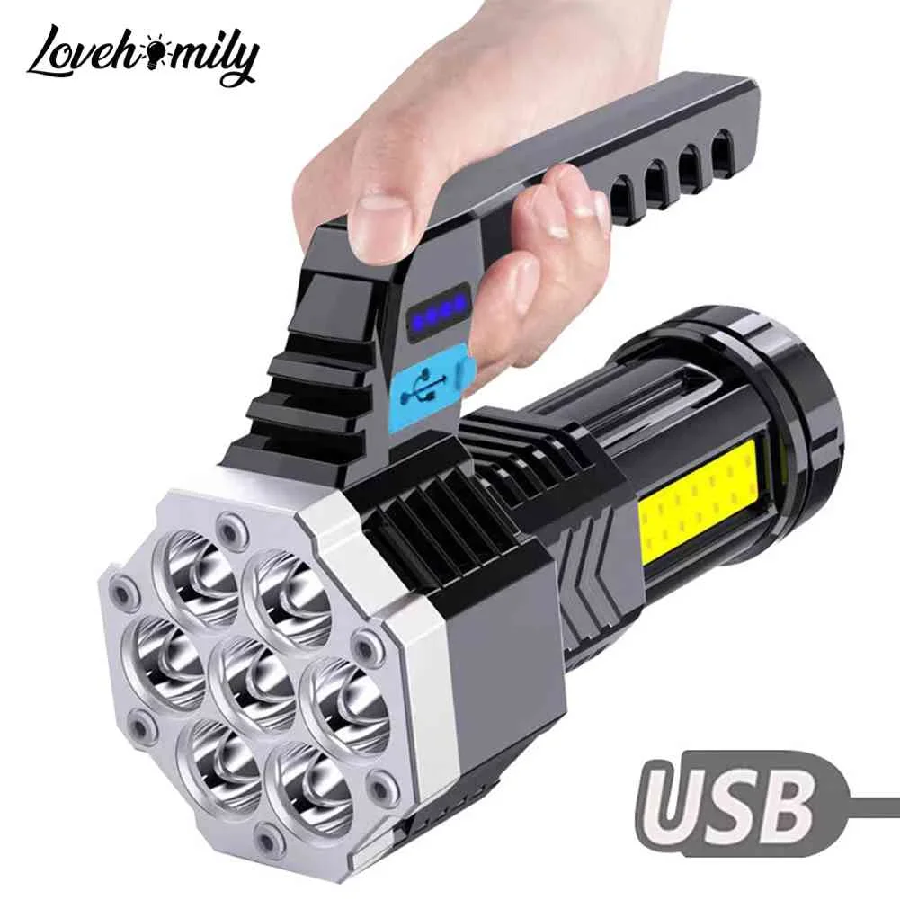 

High Power 7LED COB 400LM Handheld Flashlight With USB Charging Portable Rechargeable Lamp Torch Power Bank Camping Lantern