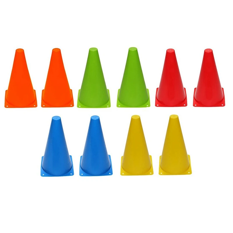 

ELOS-10 Pcs Soccer учебный маркер Bucket 9In/23Cm Agility Marker Cone для скейтборда, футбола и активного отдыха
