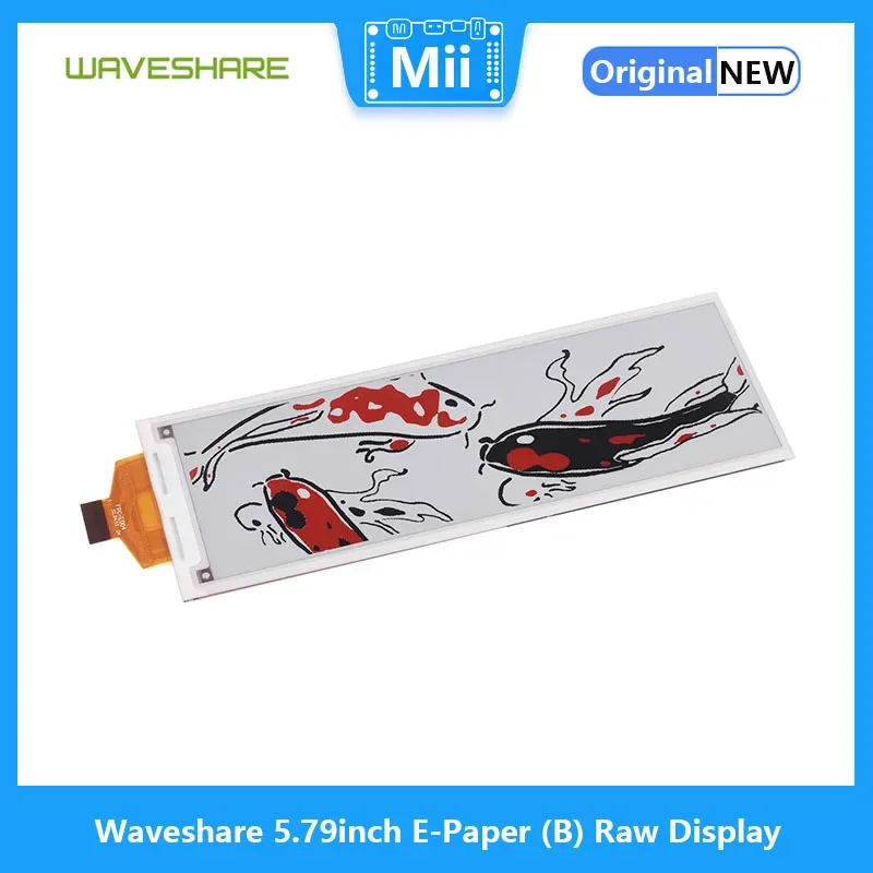 Waveshare 5.79inch E-Paper (B) Raw Display, E-ink Display, 792x272, Red/Black/White, SPI for Raspberry Pi/Jetson Nan