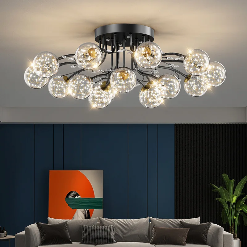 Nordic Glass Ball Ceiling Chandelier Gold for Living Dining Room Bedroom Decor Pendant Lamp Home Indoor Lighting Fixture ceiling chandelier