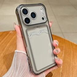Versatile Clear Phone Case with Card Holder and Wallet功能 - iPhone 8 Plus (GRAY)
