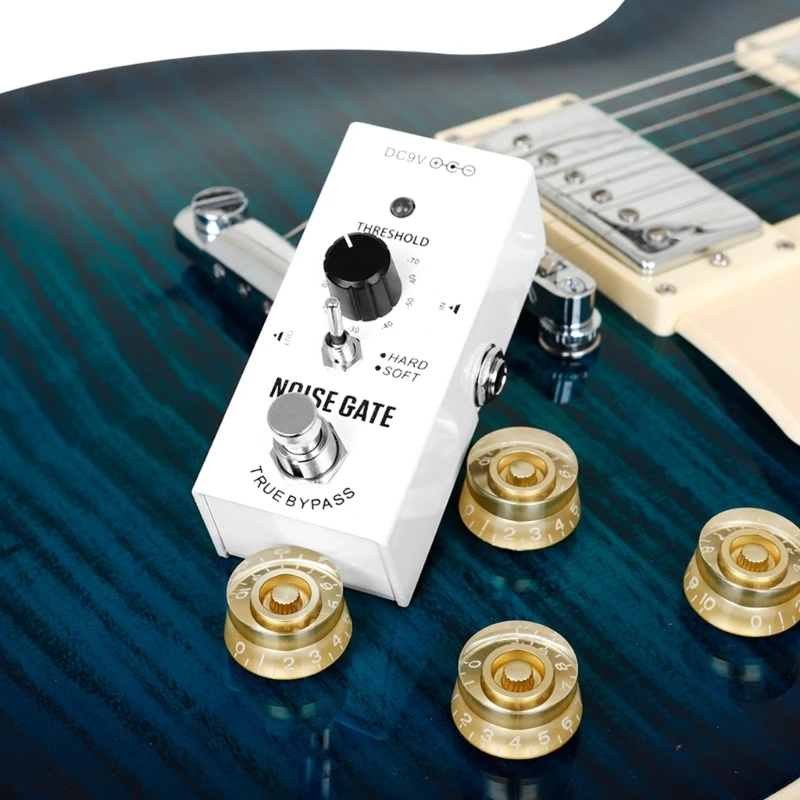 Guitar Pedal True Bypass Noise Reduction Effect Pedal Aluminum Alloy Noise Gate Electric Guitar Suppressor 652D