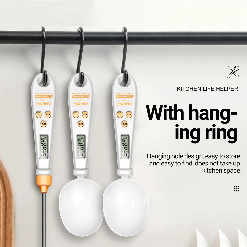 Electronic kitchen scale Electronic scale Electronic measuring spoon Kitchen measuring spoons Measuring spoon set 2 in 1 Electronic Kitchen Scale LCD Digital Measuring Food Flour Digital Spoon Coffee Scale Mini Thermometer Kitchen Tool