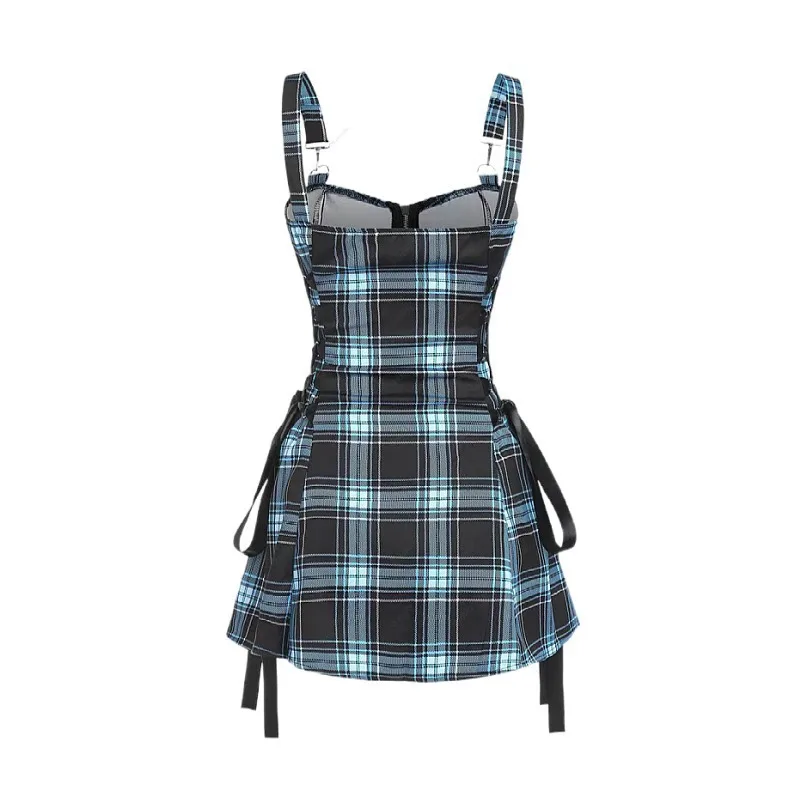 ミストレアス Pearl Strap Sheer Plaid Dress The White Pearl Chain Strap For Dresses & Reviews - White