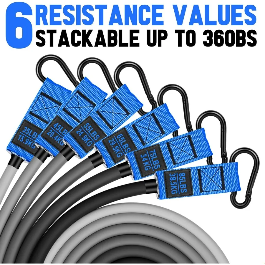 Heavy Resistance Bands for Working Out,360lb Exercise Bands Workout Bands with Handles, Door Anchor, Ankle Straps, Home Gym Work