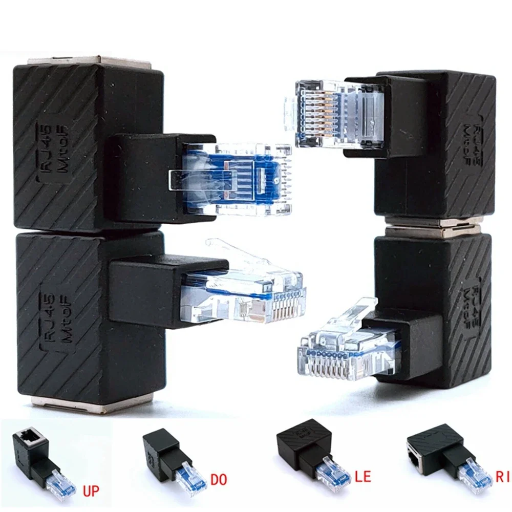 

Up Down Left Right Angled 90° 8P8C FTP STP UTP Cat 5e RJ45 Lan Ethernet Network Extension Plug to Female Hot Sale