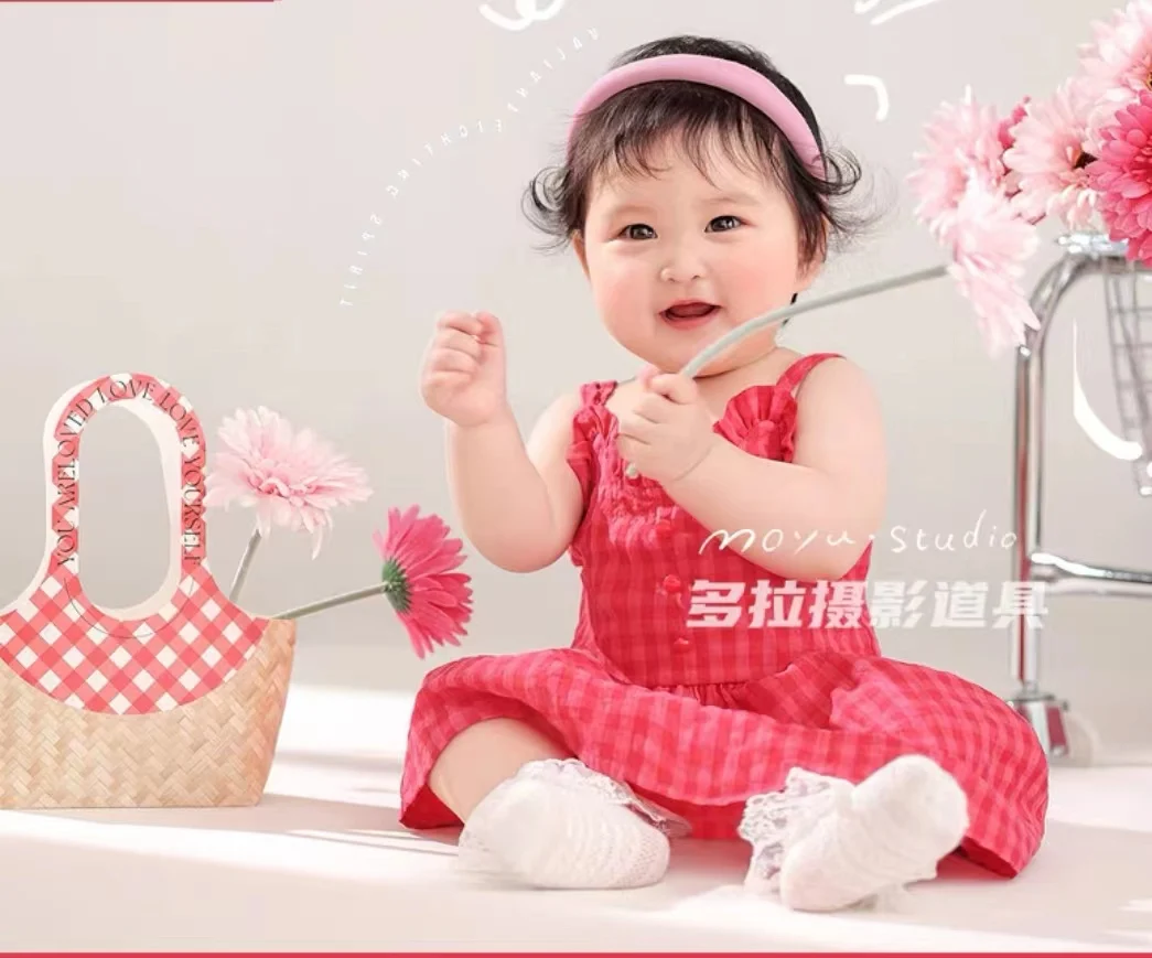 mika-bear-children's-photography-clothing-pink-princess-yarn-skirt-one-year-old-baby-girl-photo-신생아사진-ベビーフォト