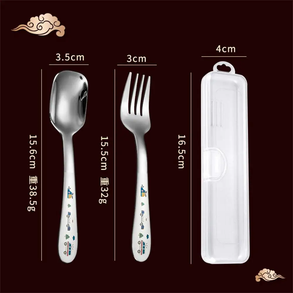 304 Stainless Steel Cutlery Square Spoon Fork Set Portable Household Multipurpose Thickened Durable Childrens Sztućce Spoon Set