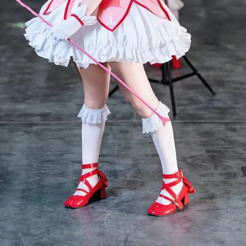 Generic Red Bow High Heel Boots for Cosplay Events