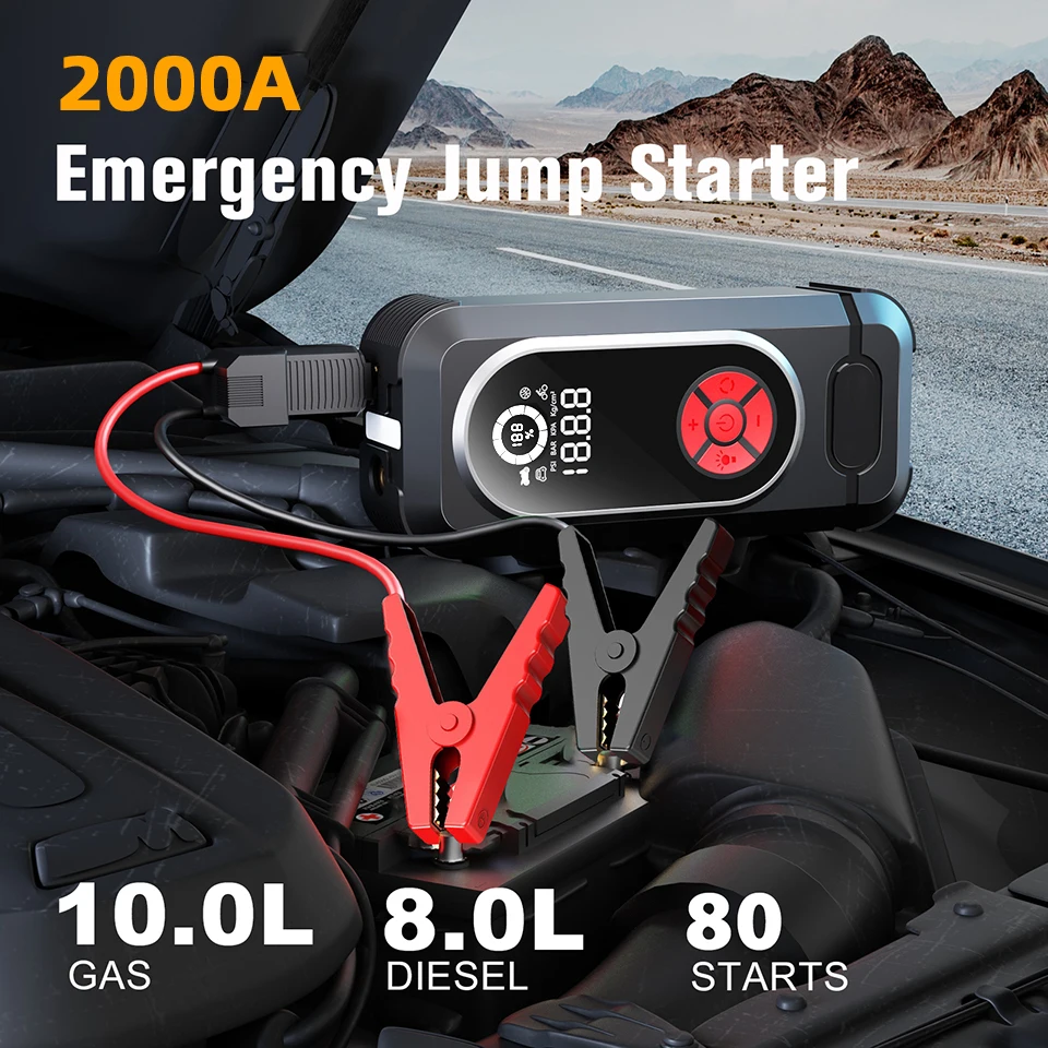 Yangood M13 Car Jump Starter 150PSI Portable Car Battery Booster Charger With Air Compressor Battery Starting Air Pump