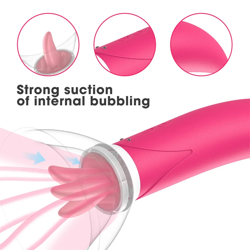 Clitoris Sucker Tongue Licking Clit Stimulation Massage Silicone Wand G Spot Vibrator Sex Toys For Women Masturbation Adult Game
