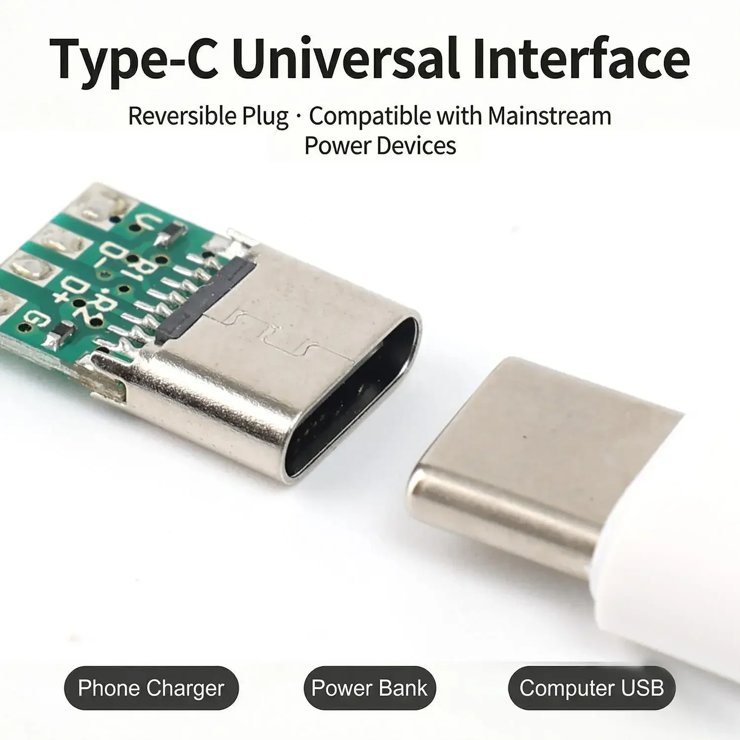 20/10/1Pcs USB 3.1 유형 C 커넥터 5/6 핀 암/수 소켓 리셉터클 어댑터-솔더 와이어 지원 PCB 보드 도매