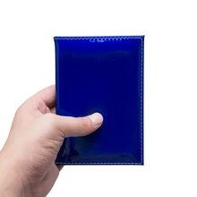 

Fashion Glossy Mirror Laser Passport Cover Solid Color Simple Card Holder Portable Practical Travel Card Case Business Wallet