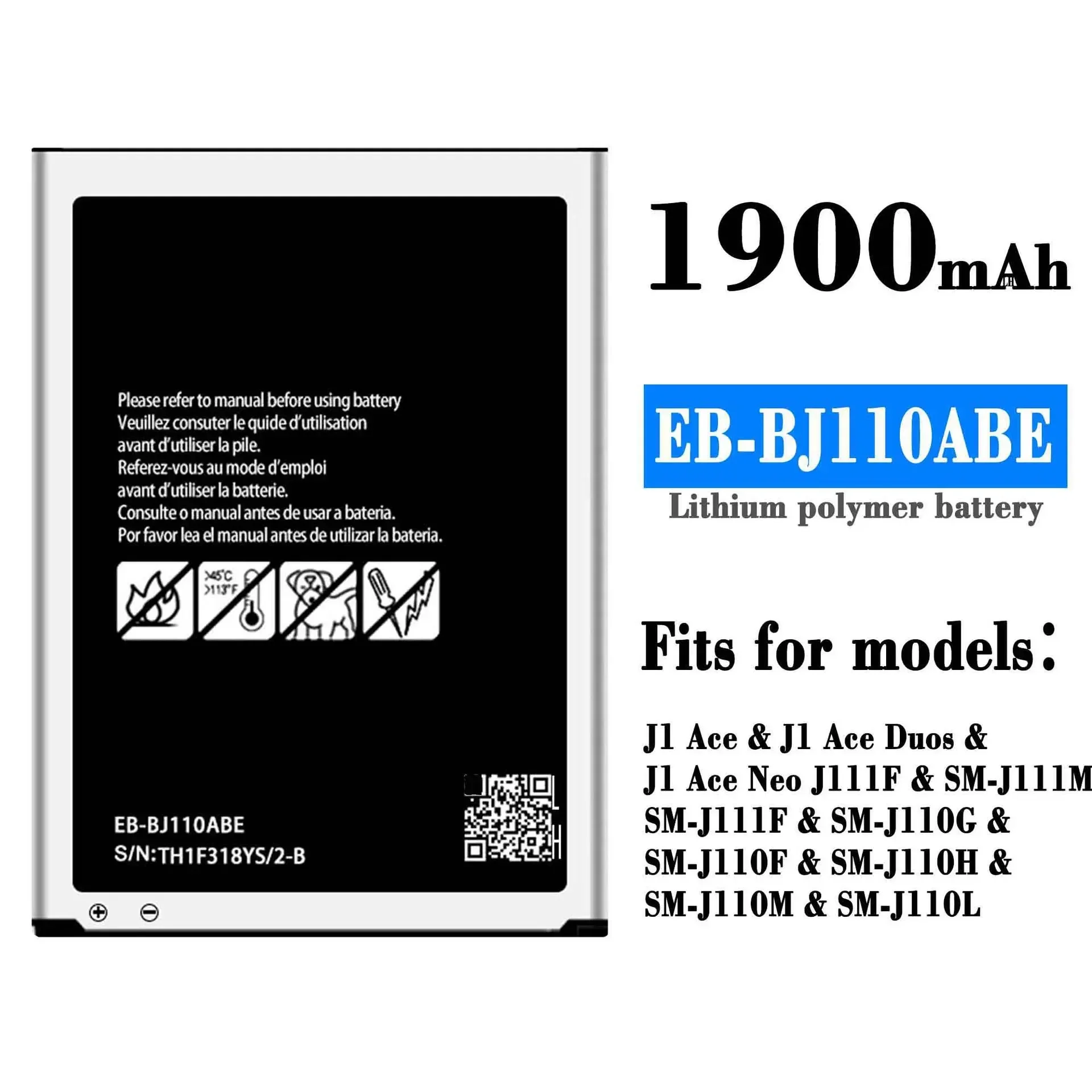 

Высококачественный Сменный аккумулятор для Samsung J1 Ace Duos EB-BJ110ABE 1900 мАч мобильный телефон Встроенные батареи