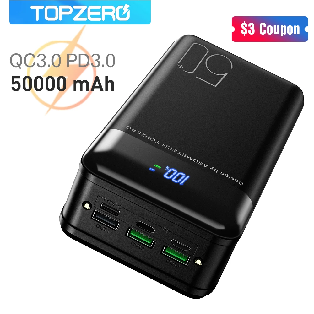 wireless power bank Power Bank 50000mAh QC PD 3.0 Fast Charging Power Bank 50000 mAh Portable External Battery Charger For iPhone Xiaomi PoverBank powerbanks