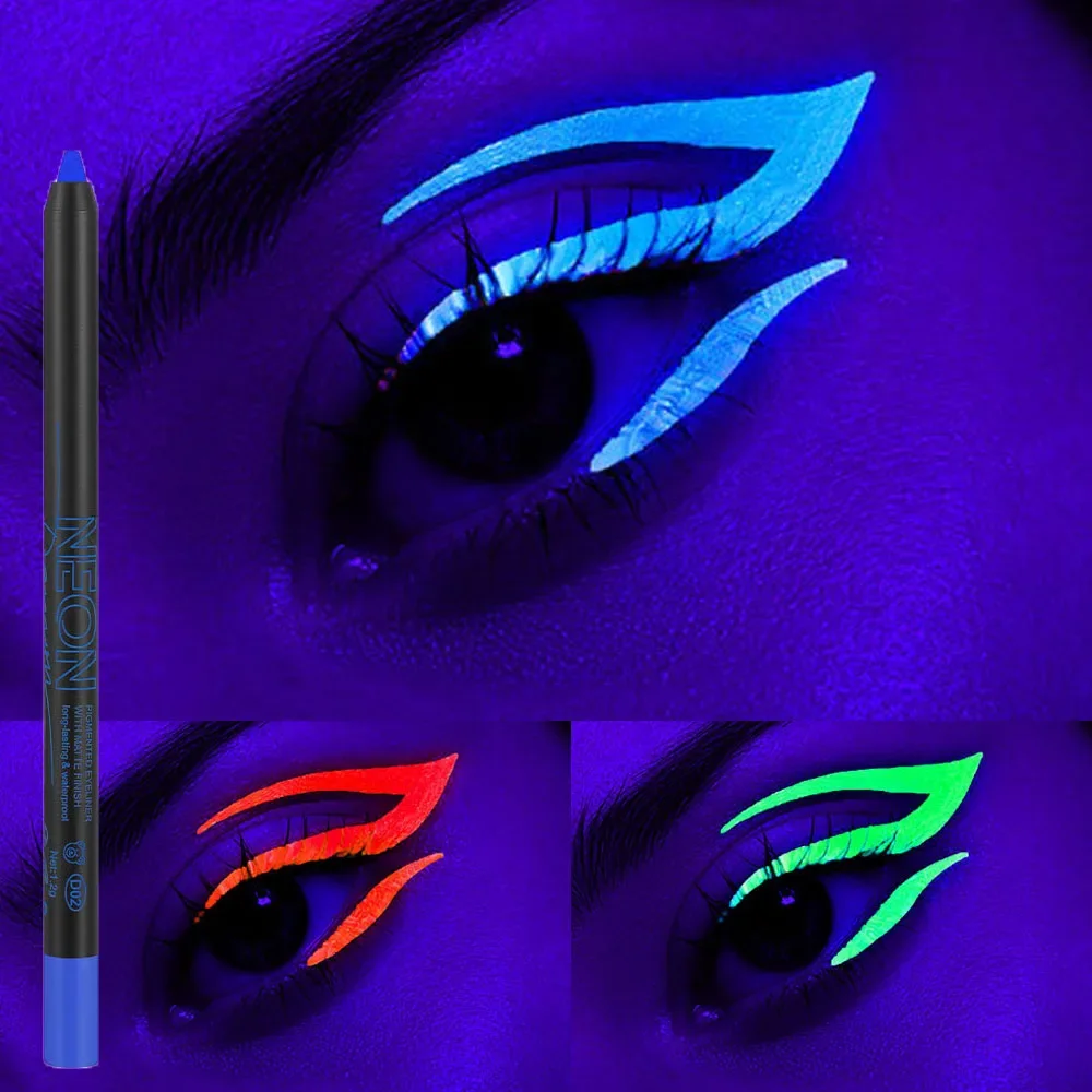 Fluorescent Eyeliner 6 Colors UV Waterproof and Sweat Resistant Eyeliner Gel Makeup Eyeshadow Stick Face Painting Pen Cosmetics Eyeliner pencils liquid eyeliner eyeliner pen eyeliner stamps powder eyeliner