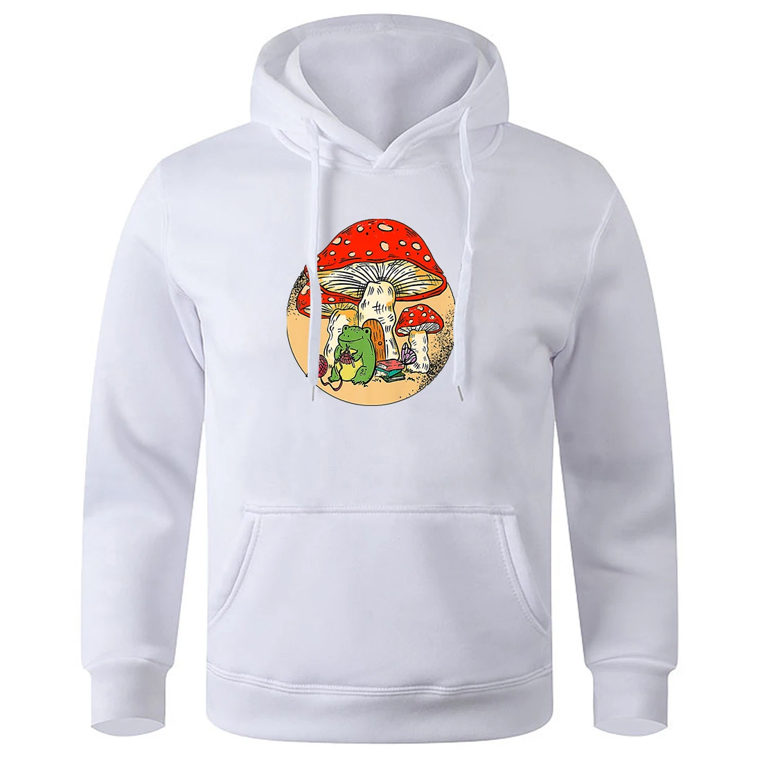 

Cute Cottagecore Aesthetic Frog Kinting Mushroom Hoodies Men Novelty Fashion Hoody Casual Retro Hooded Loose Oversized Tracksuit