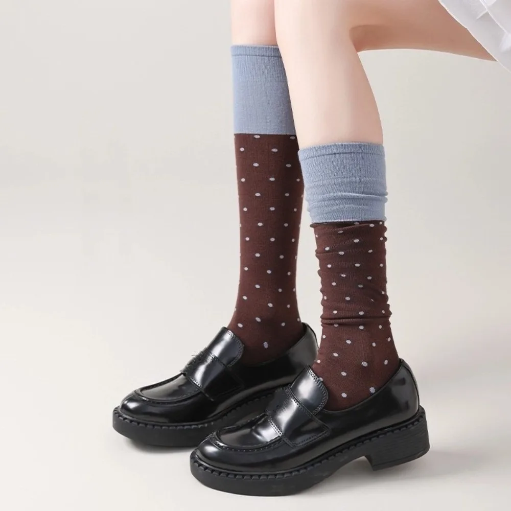 Sweet Korean Style Long Socks Cotton Color Matching Knee Socks Elastic Women Stockings Women