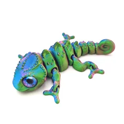 Chameleon Figures with Movable Eyes - Multi - Joint 3D Printed Decoration for Kids' Rooms and Home Decor (Laser)