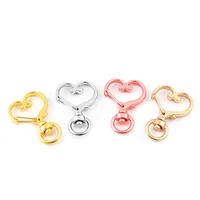 10pcs/pack 3.5x2.4cm Alloy Heart-Shaped Hook Clasp Keychain Snap Ring Outdoor Tools For Making Keychain Accessories Wholesale 1