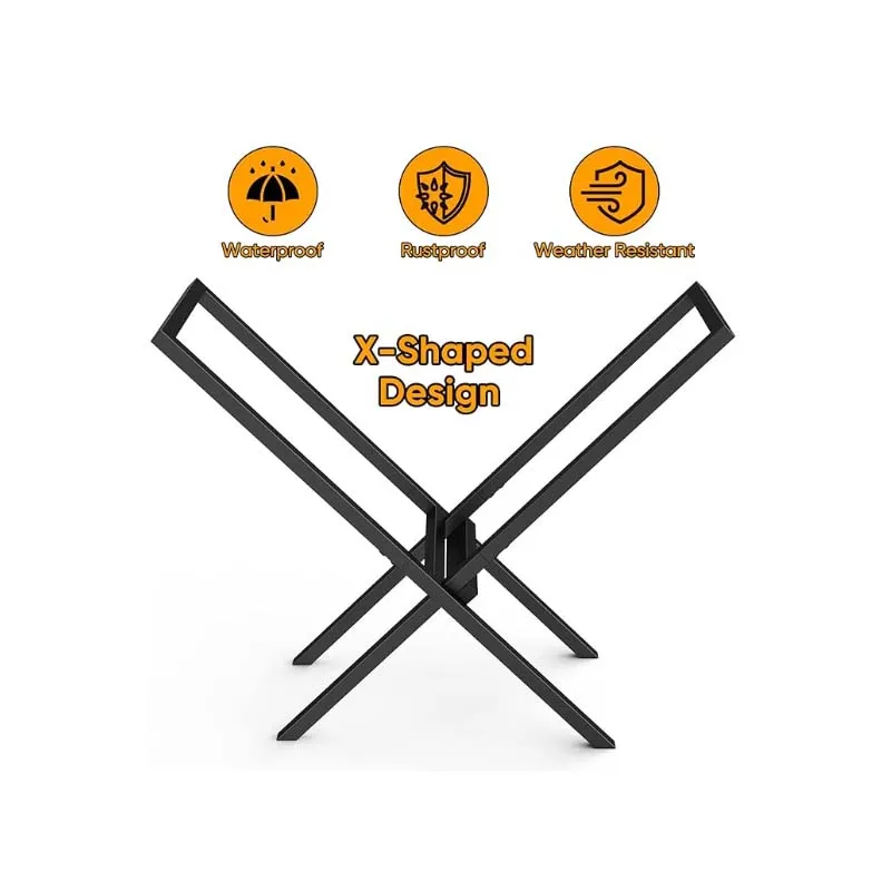 Firewood Rack Indoor for Fireplace Wood Storage,X-Shaped Firewood Log Holder OutdoorHeavy Duty Log Stacker Stand Storage Carrier 2
