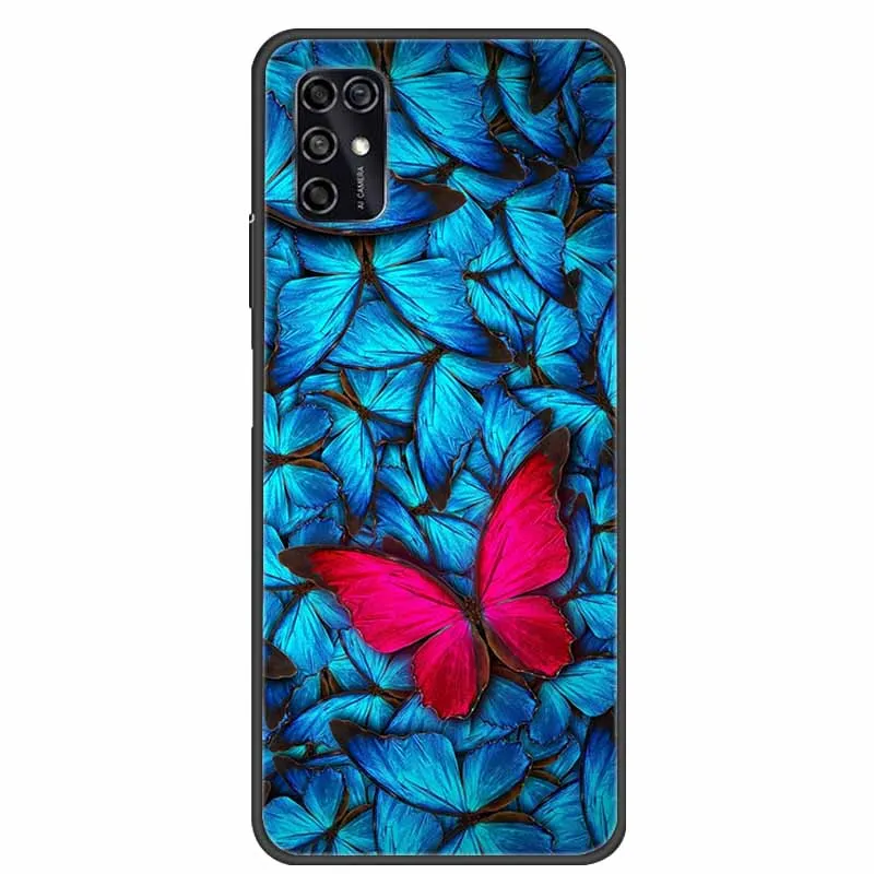 Black Silicon TPU Soft Phone Cover with Cartoon Design