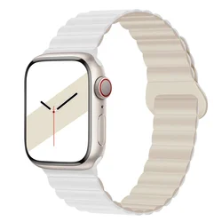 Enhanced Sports Silicone Strap with Magnetic Bracelet for Ultra 3 - 2 - 1 49MM (White antique white)