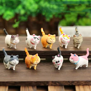 귀여운 통통한 일본 고양이 피규어 미니 새끼 고양이 집 정원 장식, PVC 피규어 미니어처 장난감 선물 2023