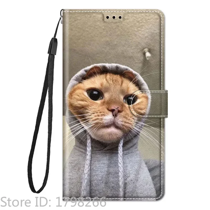 Leather Wallet Phone Case - Magnetic Flip Cover with Stand and Artistic Design